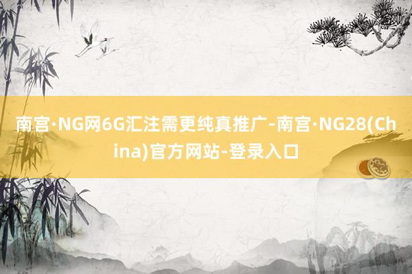 南宫·NG网6G汇注需更纯真推广-南宫·NG28(China)官方网站-登录入口