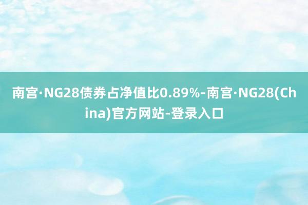 南宫·NG28债券占净值比0.89%-南宫·NG28(China)官方网站-登录入口