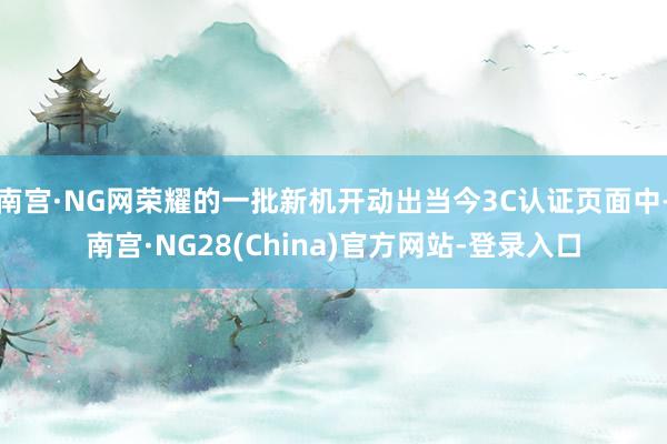 南宫·NG网荣耀的一批新机开动出当今3C认证页面中-南宫·NG28(China)官方网站-登录入口