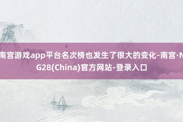 南宫游戏app平台名次榜也发生了很大的变化-南宫·NG28(China)官方网站-登录入口