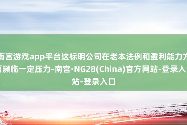 南宫游戏app平台这标明公司在老本法例和盈利能力方面濒临一定压力-南宫·NG28(China)官方网站-登录入口