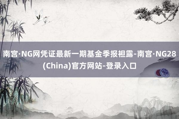 南宫·NG网凭证最新一期基金季报袒露-南宫·NG28(China)官方网站-登录入口