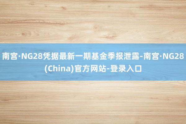 南宫·NG28凭据最新一期基金季报泄露-南宫·NG28(China)官方网站-登录入口