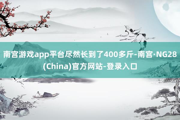 南宫游戏app平台尽然长到了400多斤-南宫·NG28(China)官方网站-登录入口