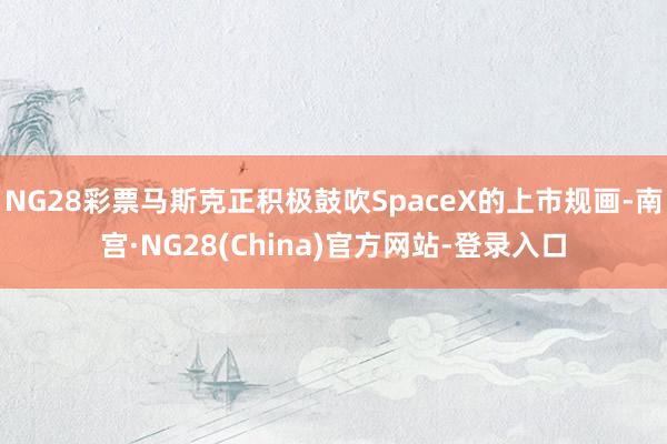 NG28彩票马斯克正积极鼓吹SpaceX的上市规画-南宫·NG28(China)官方网站-登录入口